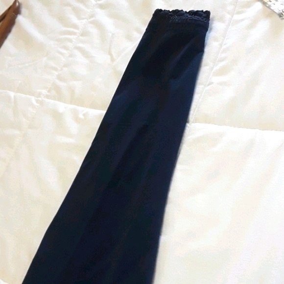 Denim  & Co Sz L Navy Long Sleeve Lace Trim Shirt - Picture 7 of 7